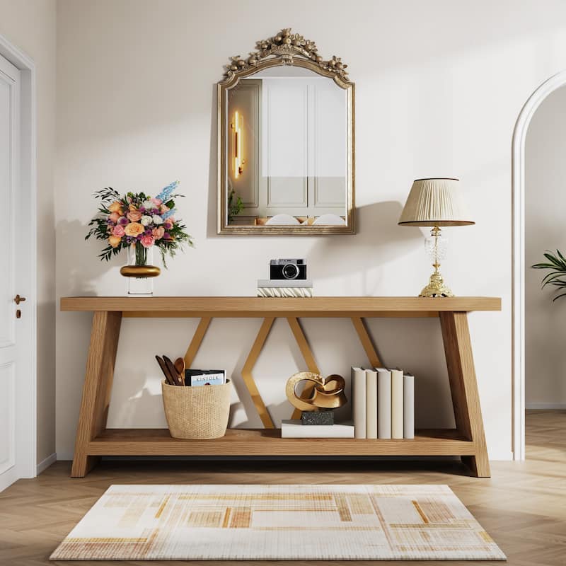 70.86-inch Wood Sofa Console Accent Table for Entryway