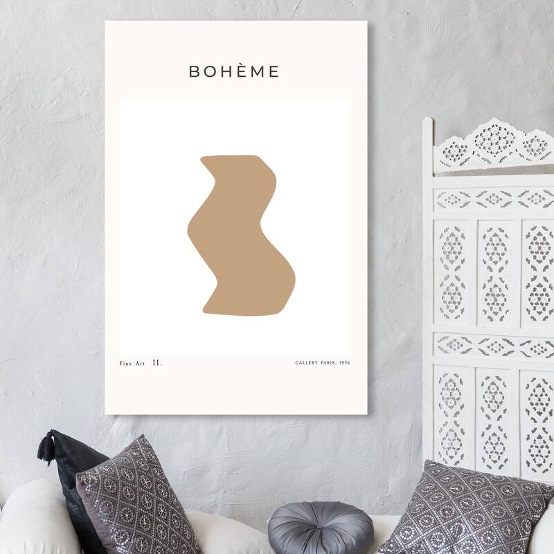 Wynwood Studio Canvas Abstract Boheme Trendy Vase Brown and Tan Modern & Contemporary Wall Art Canvas Print - 45 x 30