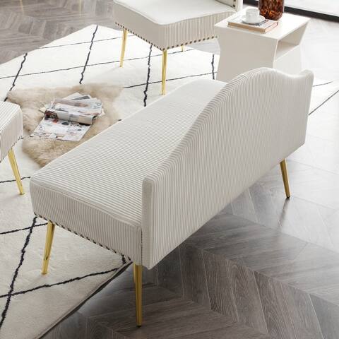 46.5" Width Upholstered Pleated Velvet Loveseat Sofa Tufted Bench Loveseat Couch Armless 2 Seater Sofa