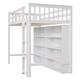 preview thumbnail 21 of 26, Multifunctional Design Wood Loft Bed with 8 Open Storage Shelves and Built-in Ladder, Solid Construction