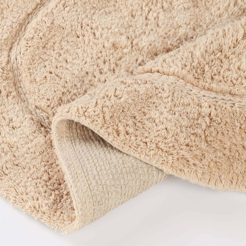 Superior Cotton Non-slip Oval Bath Rug - (Set of 2)