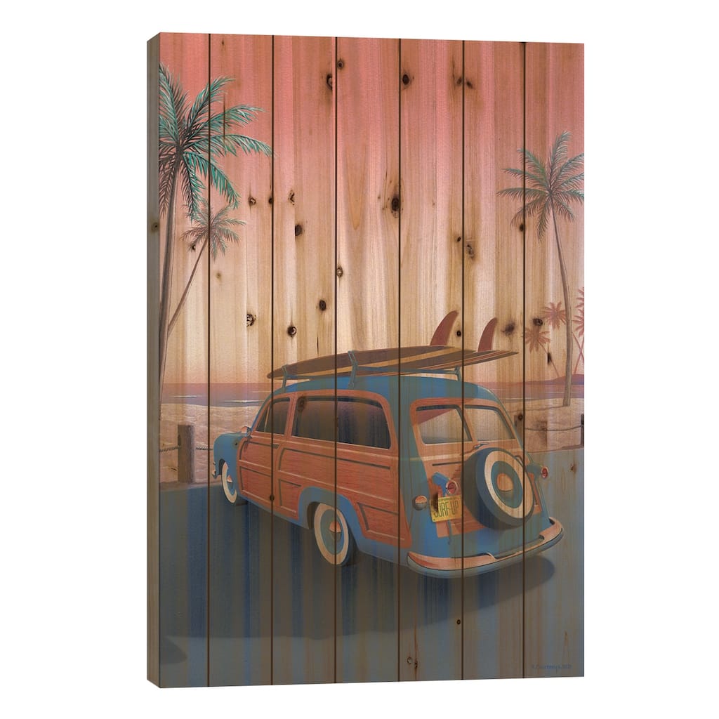 Pacific Coast Print On Wood by Richard Courtney - Multi-Color