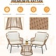 preview thumbnail 4 of 52, EROMMY 3-Piece Patio Conversation Set with Glass Table & 2 Armchairs, Seat Cushions