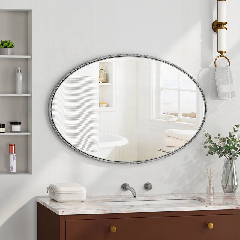 Iron Art Oval Retro Mirror, Antique Effect