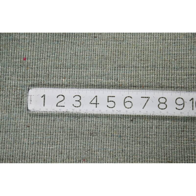 Modern Gabbeh Oriental Foyer Rug Hand-Knotted Blue Wool Carpet - 3'5"x 4'11"