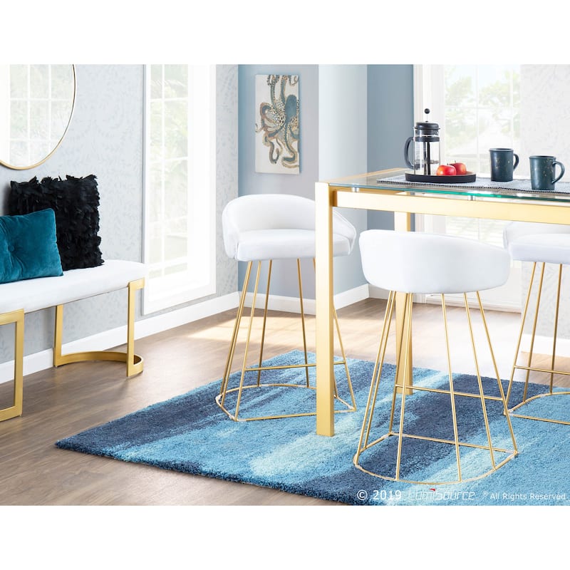 Silver Orchid Haid Velvet Upholstered Counter Stool (Set of 2)
