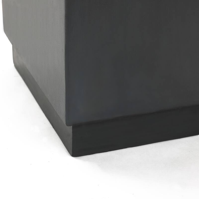 Grey Simple Cement Square Garden Side and End Table, Indoors & Outdoors