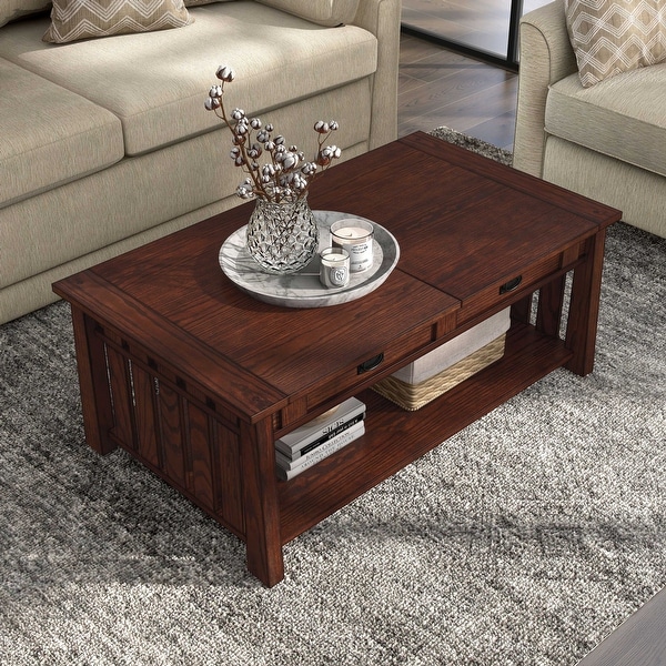 DH BASIC Mission 46-inch Wood Lift Top Coffee Table - On Sale
