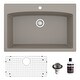 preview thumbnail 9 of 65, Karran Drop-In Quartz 33 in. 1-Hole Single Bowl Kitchen Sink Kit