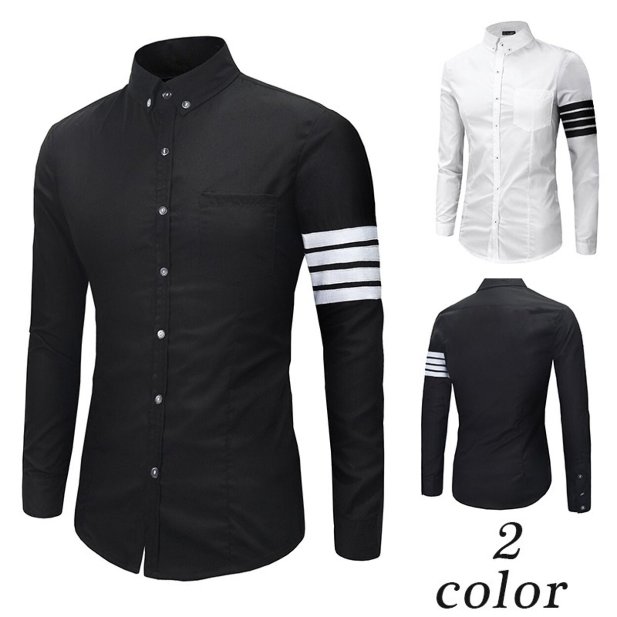 Shop Casual Men Shirt Slim Fit Long Sleeve Shirt Fashion Men Dress