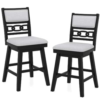 Costway 25" Swivel Counter Height Chairs Set of 2/4 with Upholstered - See Details