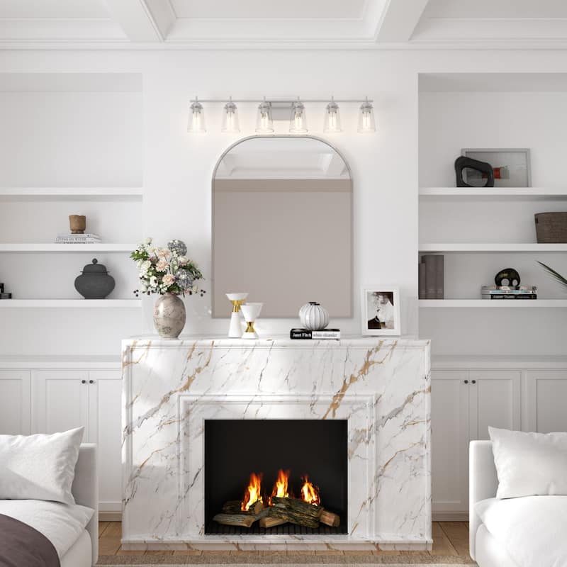 Kiro 6-light Modern Farmhouse Black Bathroom Vanity Lights with UL Certified