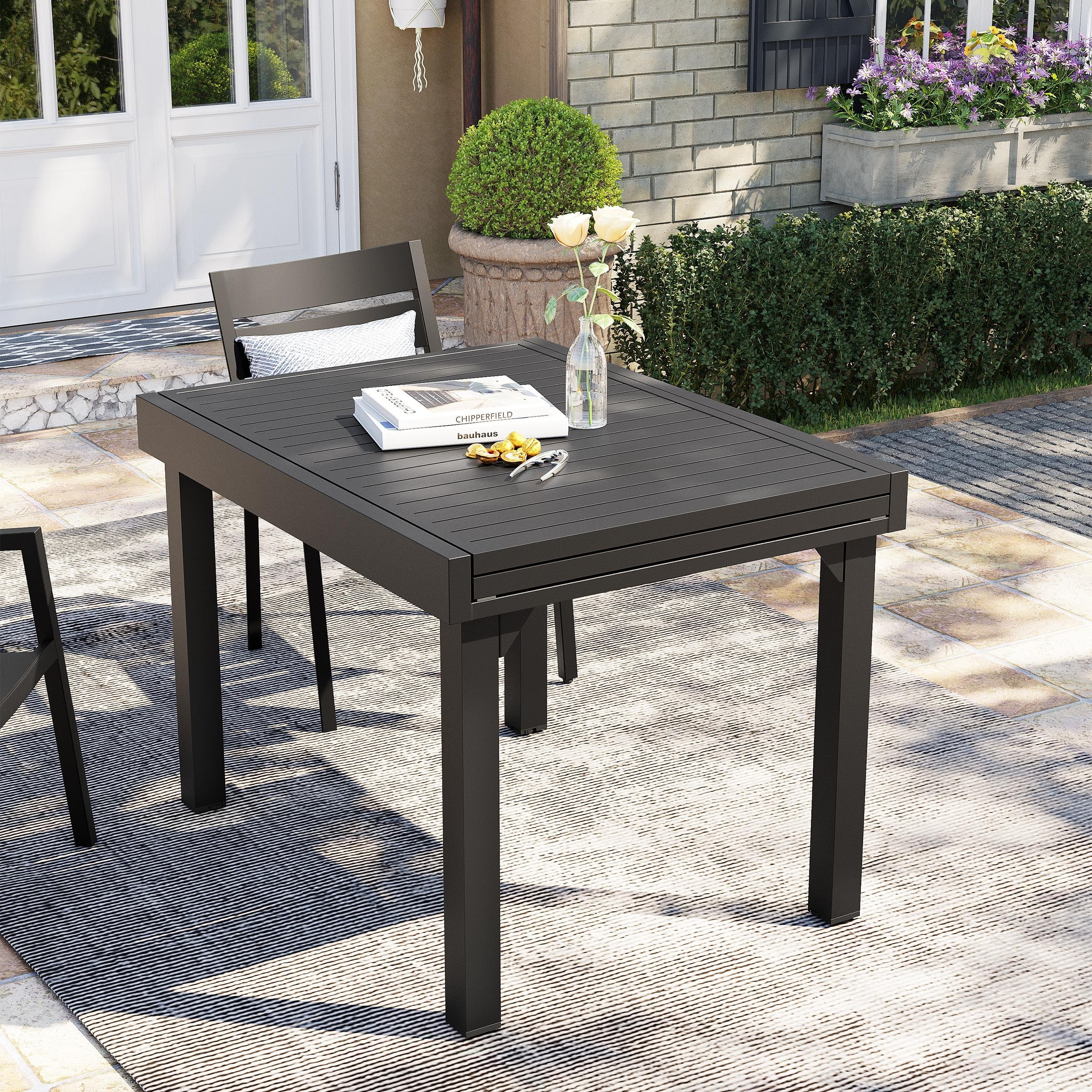 Aluminum extendable deals patio table