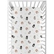 preview thumbnail 1 of 4, Sweet Jojo Designs Bear Raccoon Hedgehog Forest Animal Woodland Pals Collection Unisex Fitted Crib Sheet -Beige Green Black Grey