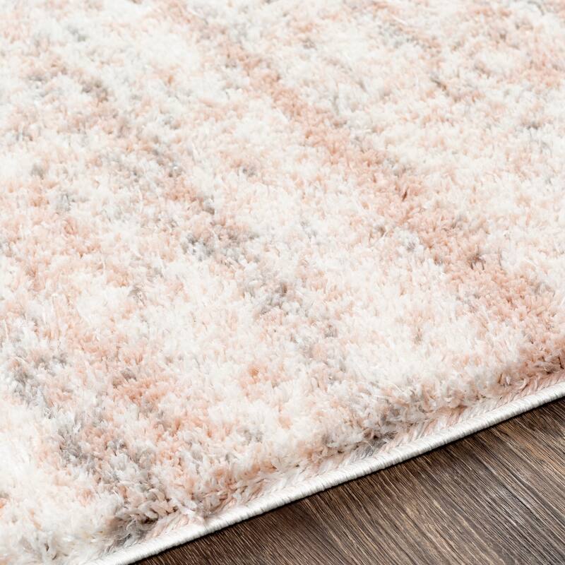 Livabliss Alonzo Plush Heathered Stripe Area Rug