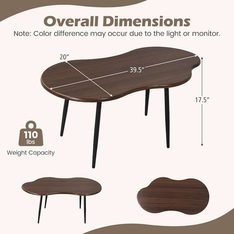 Gymax Cloud Shape Coffee TableIrregular Center Table w/ Metal