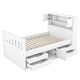 preview thumbnail 5 of 12, Twin Size Platform Bed Frame with Storage Bookcases and Shelves,4 Drawers