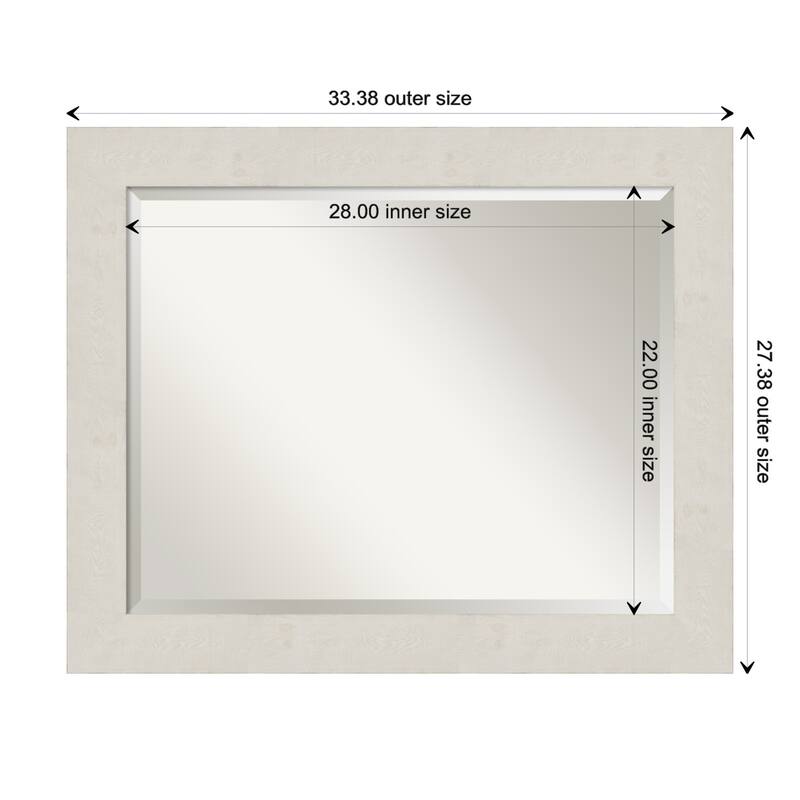 Beveled Wall Mirror - Rustic Plank Espresso Frame