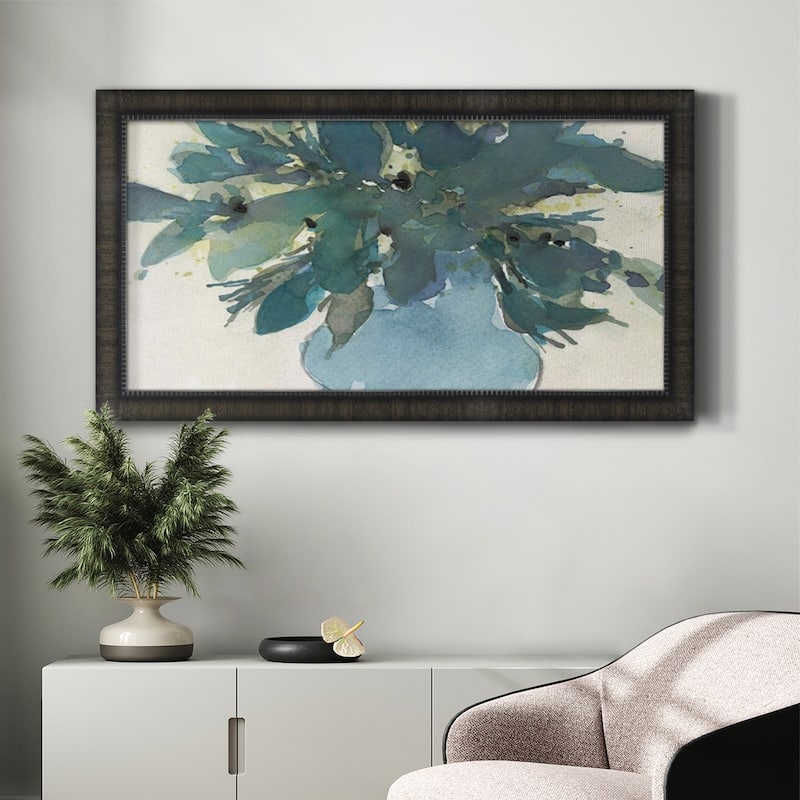 Blue Vintage Charm I Premium Framed Canvas- Ready to Hang