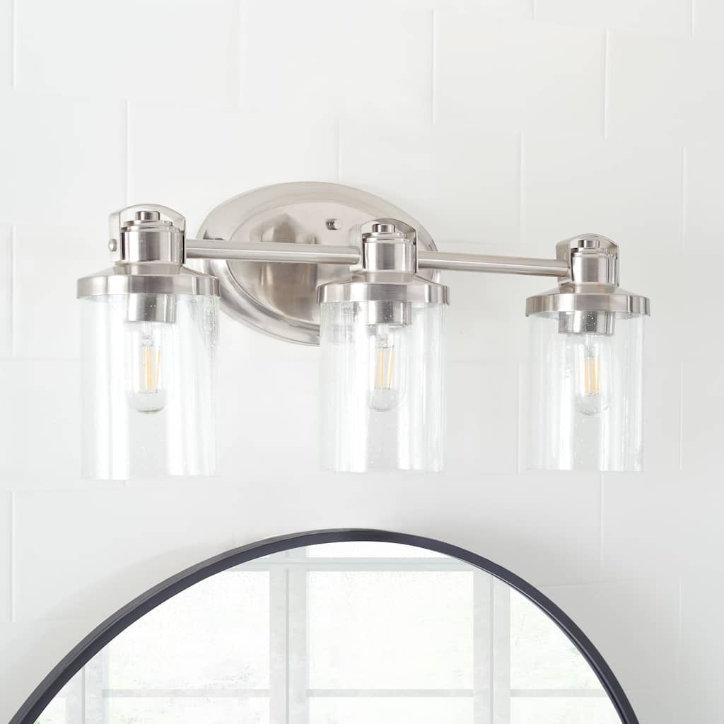 SAFAVIEH Lighting Helly Wall Sconce - 21.8"x6.8"x10.3" - Nickel/Clear - 22Wx7Dx10H