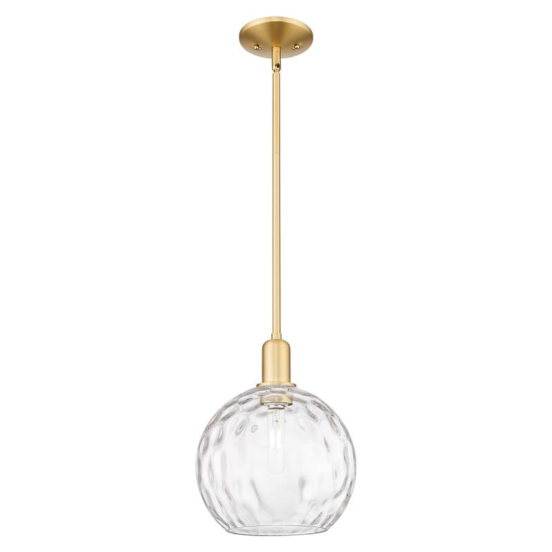 Innovations Lighting Endless Possibilities Arcadia - Athens Water Glass - 1 Light 10" Stem Hung Mini Pendant - Clear Water Glass/Satin Gold