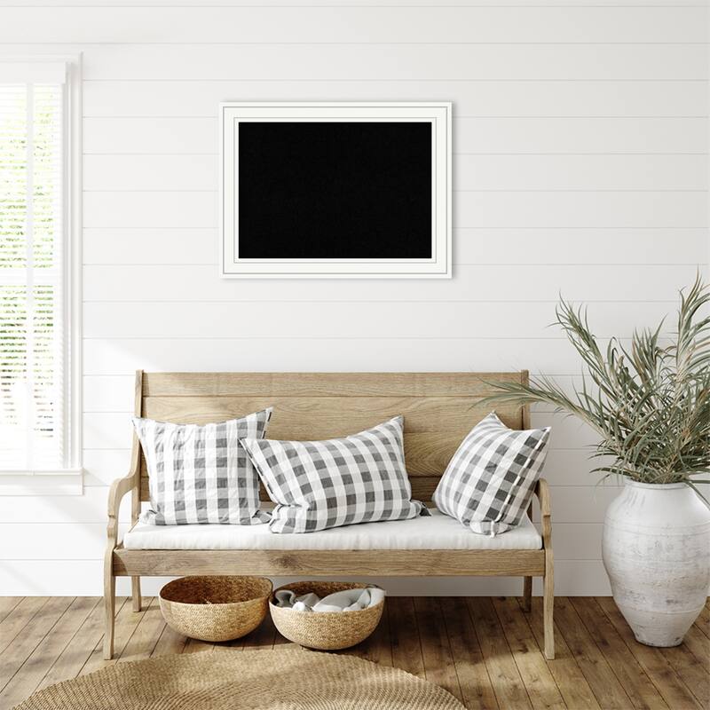 Craftsman White Wood Framed Black Corkboard Bulletin Board