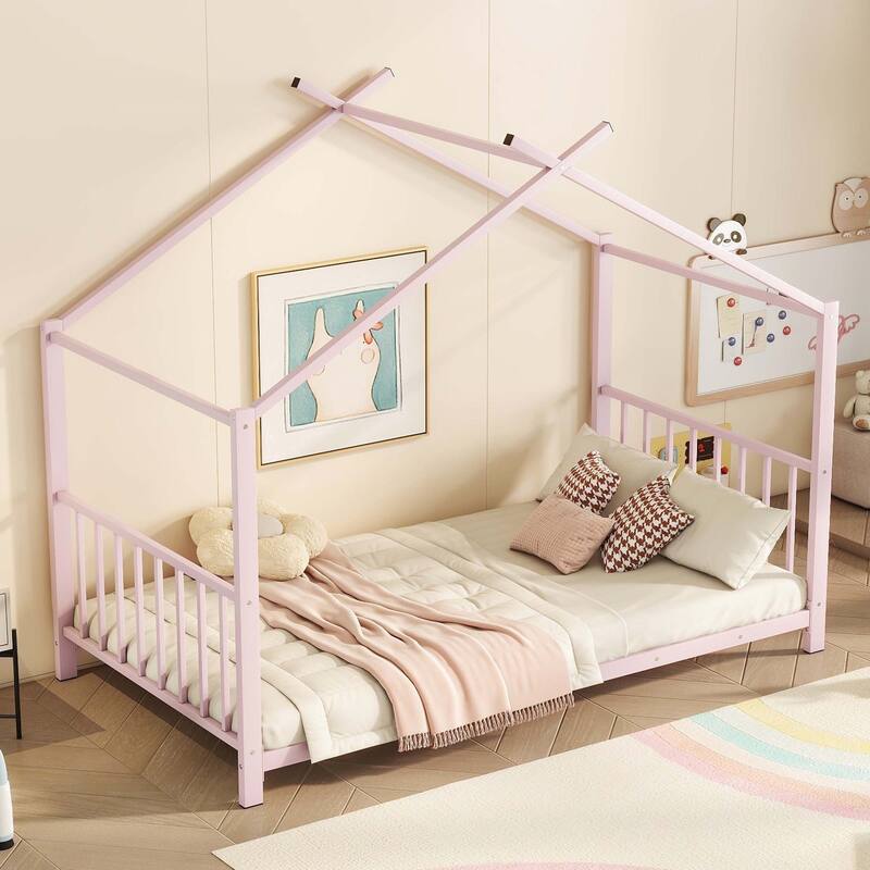 Metal House Platform Bed
