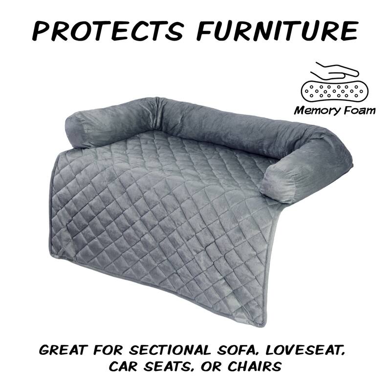 PETMAKER Couch Cover with Memory Foam Bolster for Dogs