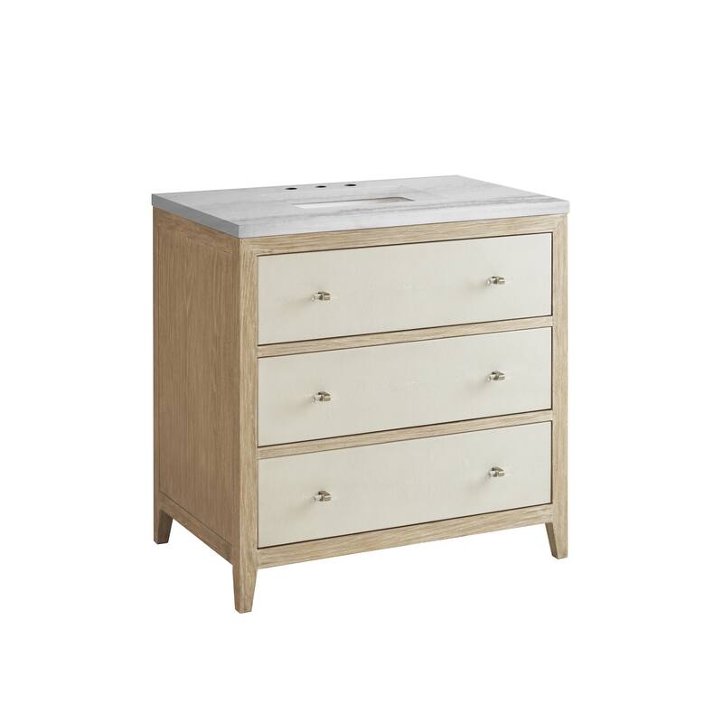 James Martin Vanities Celeste 36" Single Vanity, Sunwashed Oak with Embossed Shagreen