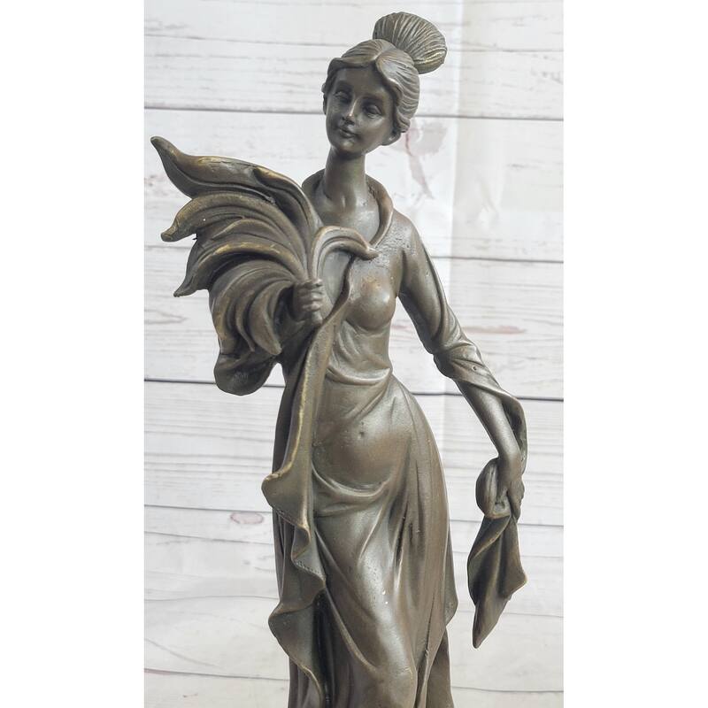 Art Deco Woman Female Figure Bronze Statue Sculpture Original Art 14 Inches X 7 Inches