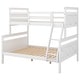 preview thumbnail 9 of 7, White Twin over Full Pine Wood Bunk Bed with Full-Length Guardrail, Converts to 2 Separate Beds