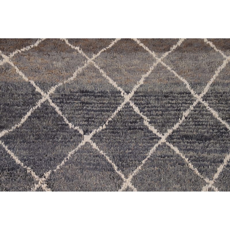 Trellis / Moroccan Oriental Area Rug Hand-Knotted Wool Carpet - 6'0" x 10'2"