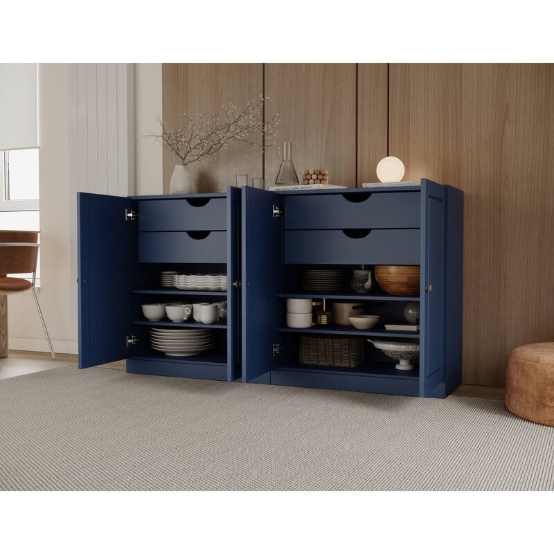 Palace Imports 100% Solid Wood 64" Sideboard with Solid Doors, 4-Drawers and Adjustable Shelves