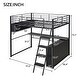 preview thumbnail 22 of 23, Loft Bed with L-Shaped Desk, LED Bunk Bed Frame with 4 Storage Shelves, Safety Guard & Ladder