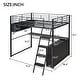 preview thumbnail 18 of 24, Twin/Full Size Kids Loft Bed with LED Light and Storage Shelves, Teens Metal Bed Frame with Ladder and Desk