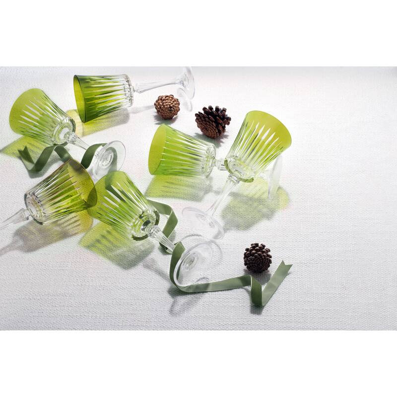 Majestic Gifts European Glass Water / Wine Goblet-Green-Set/6 - 10 Oz.