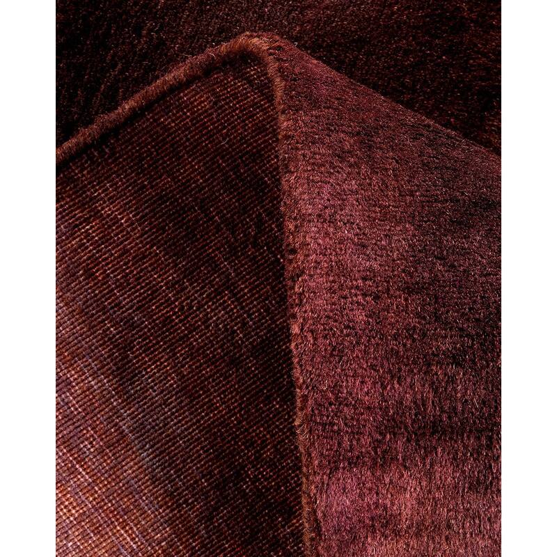 Overton Hand Knotted Wool Vintage Inspired Modern Contemporary Overdyed Brown Runner Rug - 2' 6" x 7' 10"
