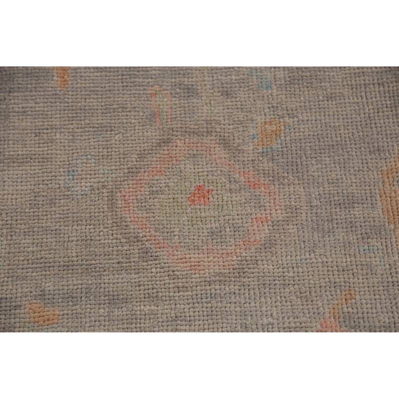Hand Knotted Oriental 100% Wool Carpet Transitional All-Over Greys & Charcoal Oushak Area Rug - 13' 2'' X 9' 8''