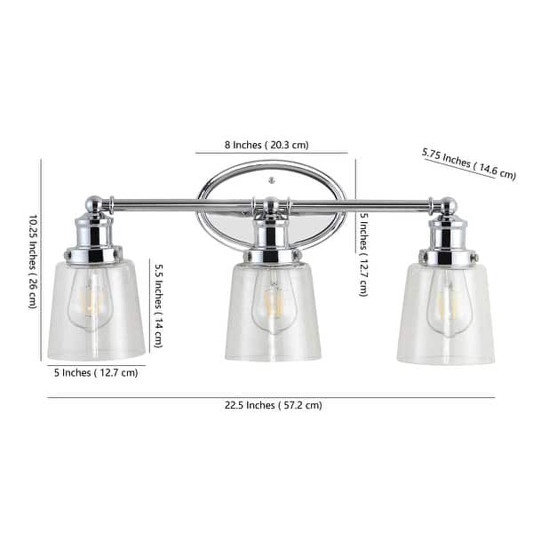 Beverly Iron Seeded Glass Led Vanity Light Chrome By Jonathan Y Overstock