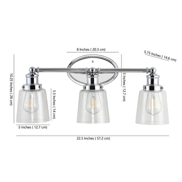 Beverly Iron Seeded Glass Led Vanity Light Chrome By Jonathan Y Overstock Beverly Iron Seeded Glass Led Vanity Light Chrome By Jonathan Y Overstock