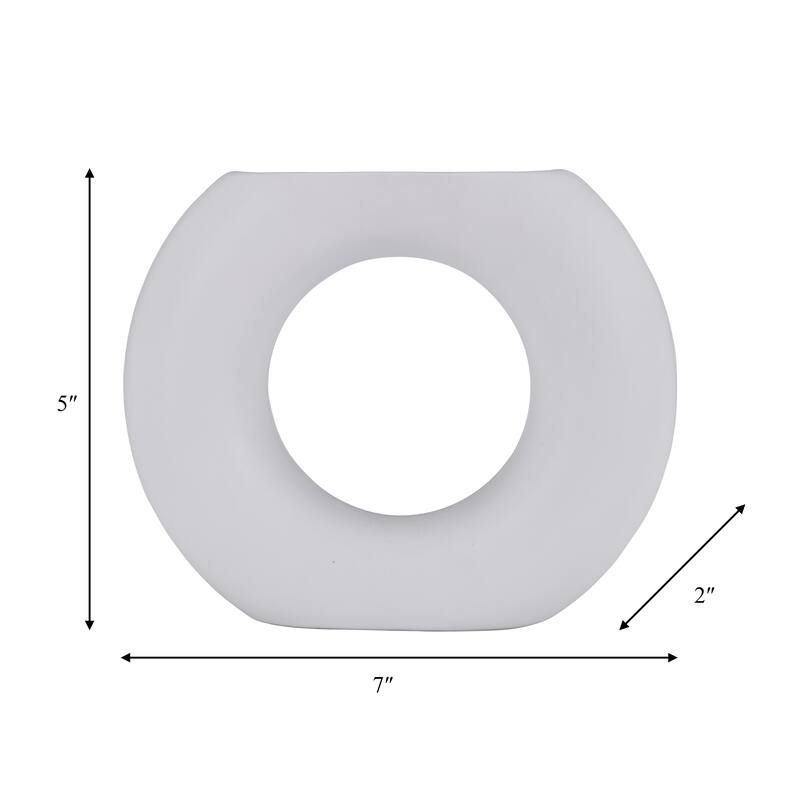 Sagebrook Home Ceramic Contemporary Abstract Donut Round Cut-Out Vase