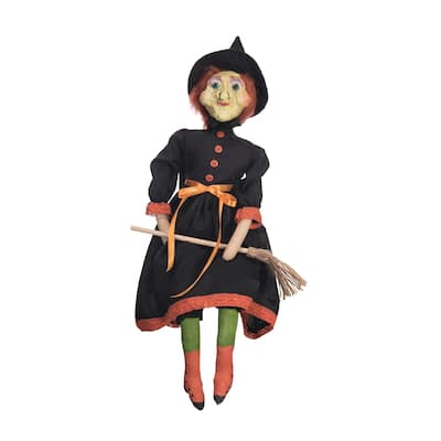 Jasleen Witch Art Doll Halloween Fall Harvest Art Doll Decor Decoration
