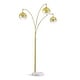 preview thumbnail 6 of 13, Metro 84"H Glass Globe 3-Light LED Dimmable Arch Floor Lamp with LED Vintage Bulbs