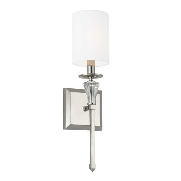 slide 2 of 4, Laurent 1-light Polished Nickel 5-inch Wall Sconce
