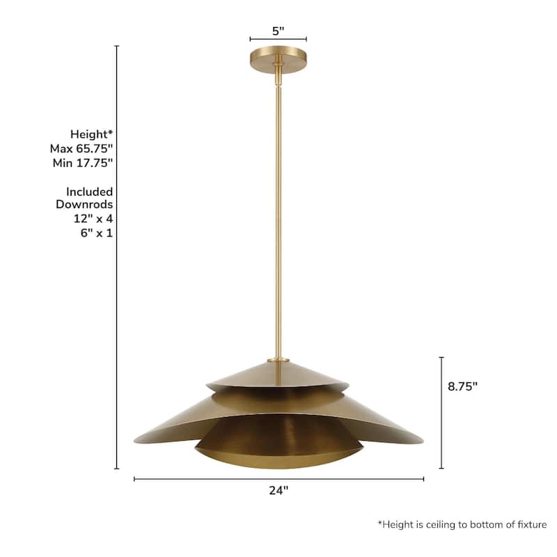 Hunter Hiro 1 Light Pendant - Kitchen, Dining Room, Entry - Contemporary, Modern - Statement Lighting!