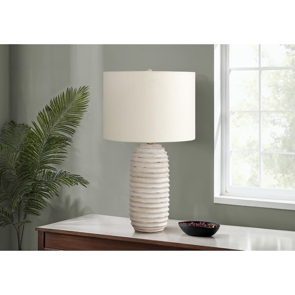 Lighting, 28"h, Table Lamp, Cream Resin, Ivory / Cream Shade, Transitional