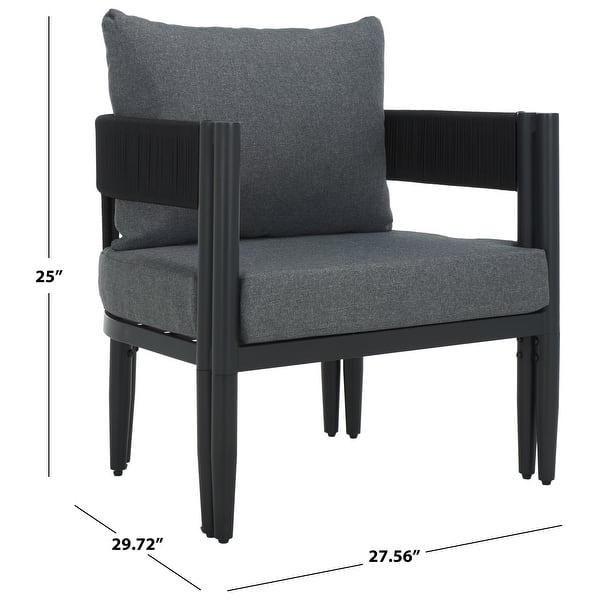 dimension image slide 0 of 2, SAFAVIEH Outdoor Patio Furniture Viola Chair (Set of 2) - 28"W x 28"D x 26"H