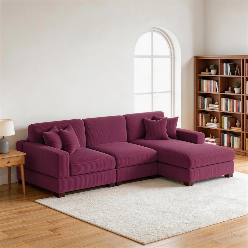 Oversized L-shaped Modular Sectional Sofa with Chaise Lounge