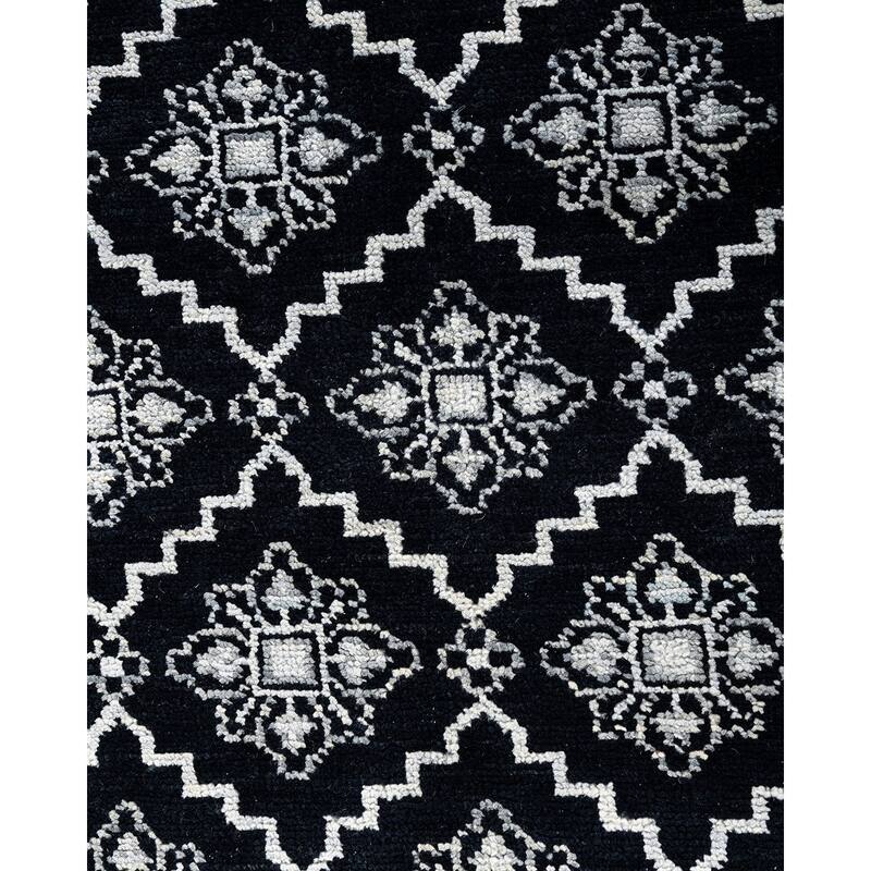 Modern One-of-a-Kind Handmade Area Rug - Black, 8' 3" x 9' 10" - 8' 3" x 9' 10"