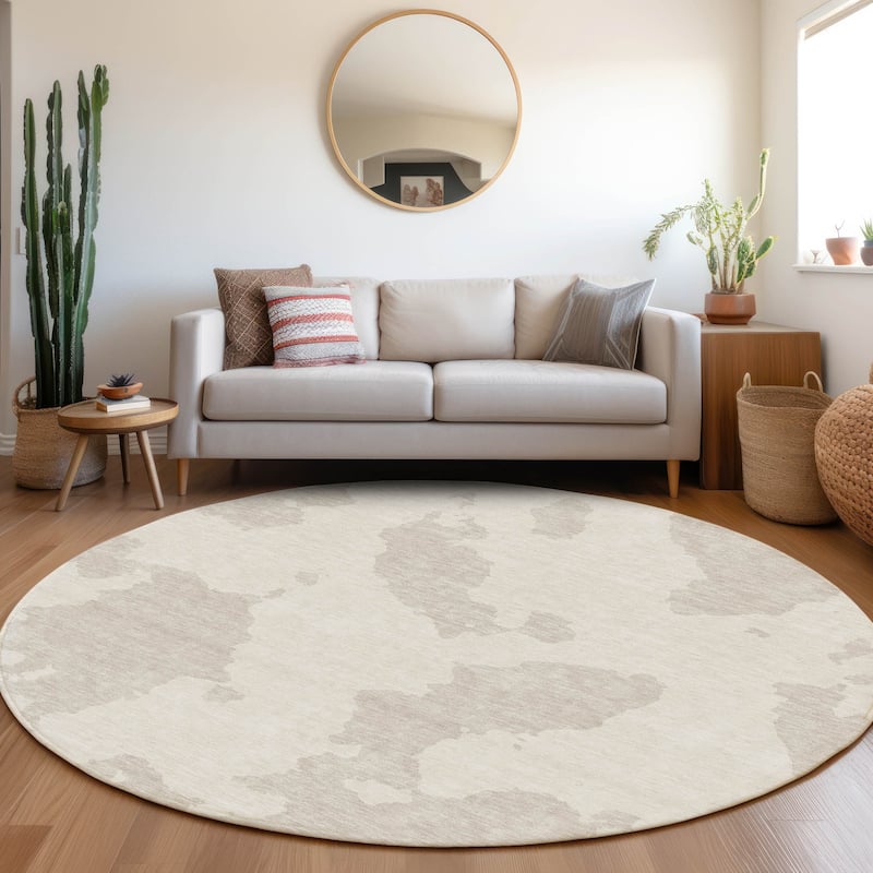 Premium Washable Super Soft Contemporary Islands Mayfield Rug - Ivory - 8' x 8'